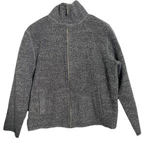 AKA Eddie Bauer Womens Vtg Boiled Wool Blend Jacket Size M Chore Utility Outdoor